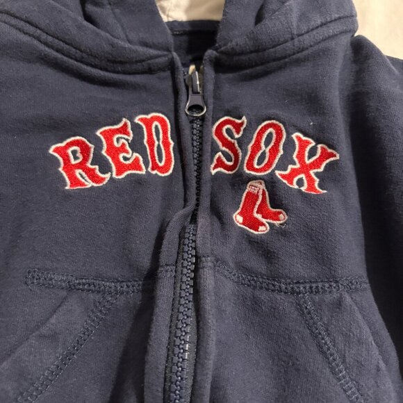Boston Red Socks Baby Zip Up Sweatshirt Size 6m Navy Blue Red Baseball MLB - Picture 3 of 9